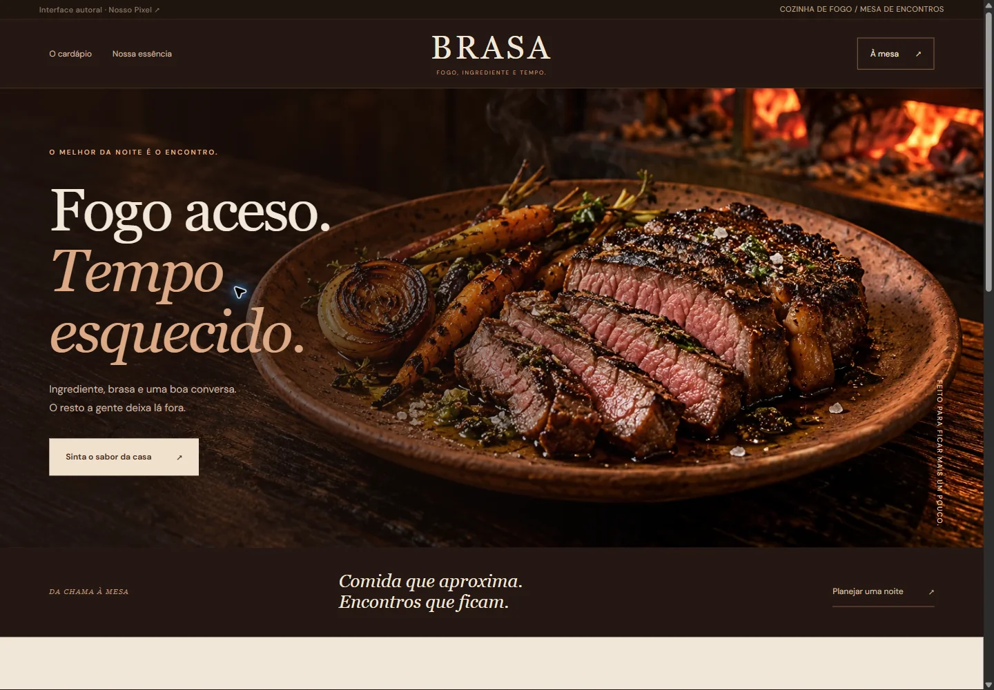 Layout navegável BRASA, Gastronomia