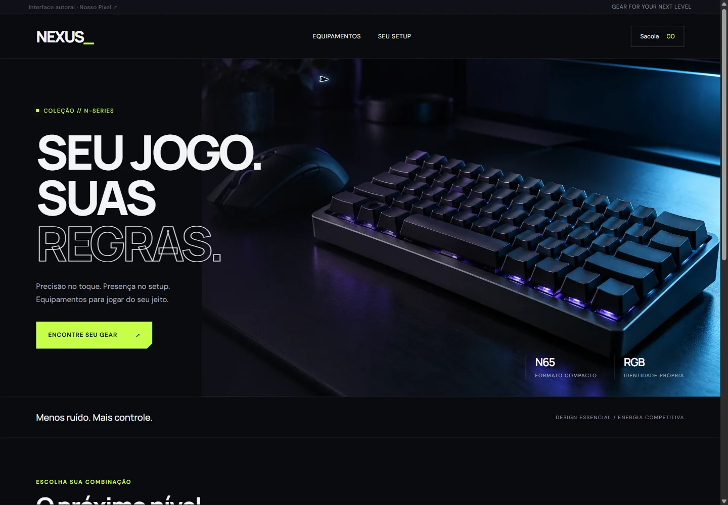 Layout navegável NEXUS, Tecnologia e games